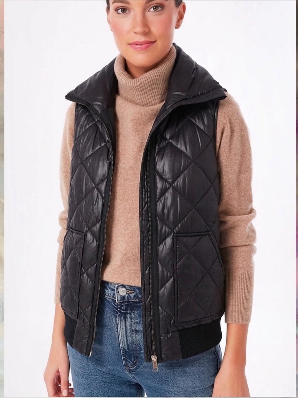 KATE SPADE $208 • size Medium • Black Quilted Vest